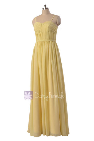 Elegant Long Sweetheart Chiffon Bridesmaid Dress Formal Dress w/ Straps(BM1037P)