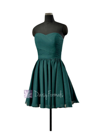 Cocktail Bridesmaid Dress Rick Peacock Strapless Chiffon Party Dress (BM10824N)