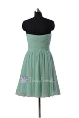 Mint Sweatheart Knee Length Bridesmaid Dress Short Mint Green Formal Party Dress(BM182)