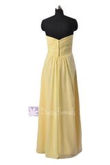 Dark Scarlet Chiffon Bridal Party Dress Long Sweetheart Chiffon Formal Dress(BM2442)