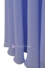 Stunning Periwinkle Floor Length Chiffon Party Dress Sweetheart Pale Lilac Formal Dress(BM2442)