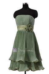 Classic Short Two-Layer Chiffon Bridesmaid Dress Formal Party Dress(BM334)