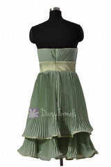 Classic Short Two-Layer Chiffon Bridesmaid Dress Formal Party Dress(BM334)
