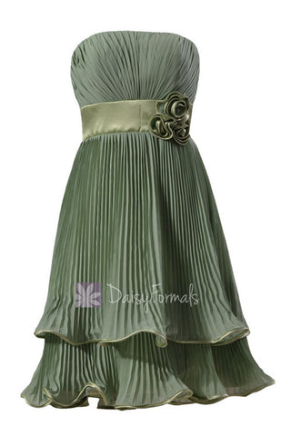 Classic Short Two-Layer Chiffon Bridesmaid Dress Formal Party Dress(BM334)