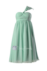 Empire Knee Length Chiffon Bridesmaid Dress Maternity Bridal Party Dress(BM731EM)
