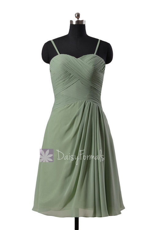 Xanadu Short Chiffon Bridesmaid Dress Prom Dress W/Spaghetti Straps(BM732AS)