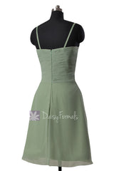 Xanadu Short Chiffon Bridesmaid Dress Prom Dress W/Spaghetti Straps(BM732AS)
