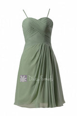 Xanadu Short Chiffon Bridesmaid Dress Prom Dress W/Spaghetti Straps(BM732AS)