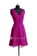 Sexy Deep V-Neck Bridal Party Dress Short American Beauty Bridesmaid Dress(BM7726)