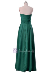Charming Long Rich Peacock Bridesmaid Dress Strapless Luxury Chiffon Dress(BM7915)
