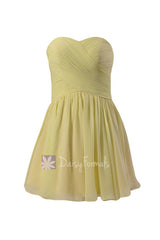 Cute Strapless Chiffon Mini Skirt Bridesmaid Dress Sweetheart Bridesmaid Dress(BM800N)