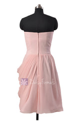Asymmetric Short Chiffon Formal Dress Sweetheart Bridesmaid Dress(BM810)