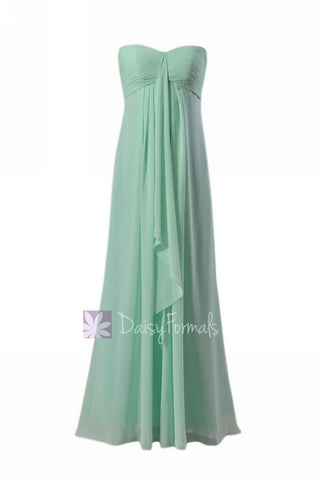 Floor Length Mint Formal Dress Sweetheart Empire Chiffon Bridesmaid Dress(BM892L)