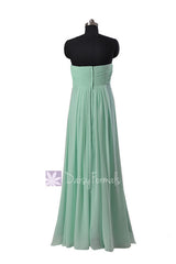 Floor Length Mint Formal Dress Sweetheart Empire Chiffon Bridesmaid Dress(BM892L)